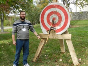 Bill Rainford (Me) standing next to my bullseye shot