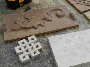 Celtic knot and floral carving